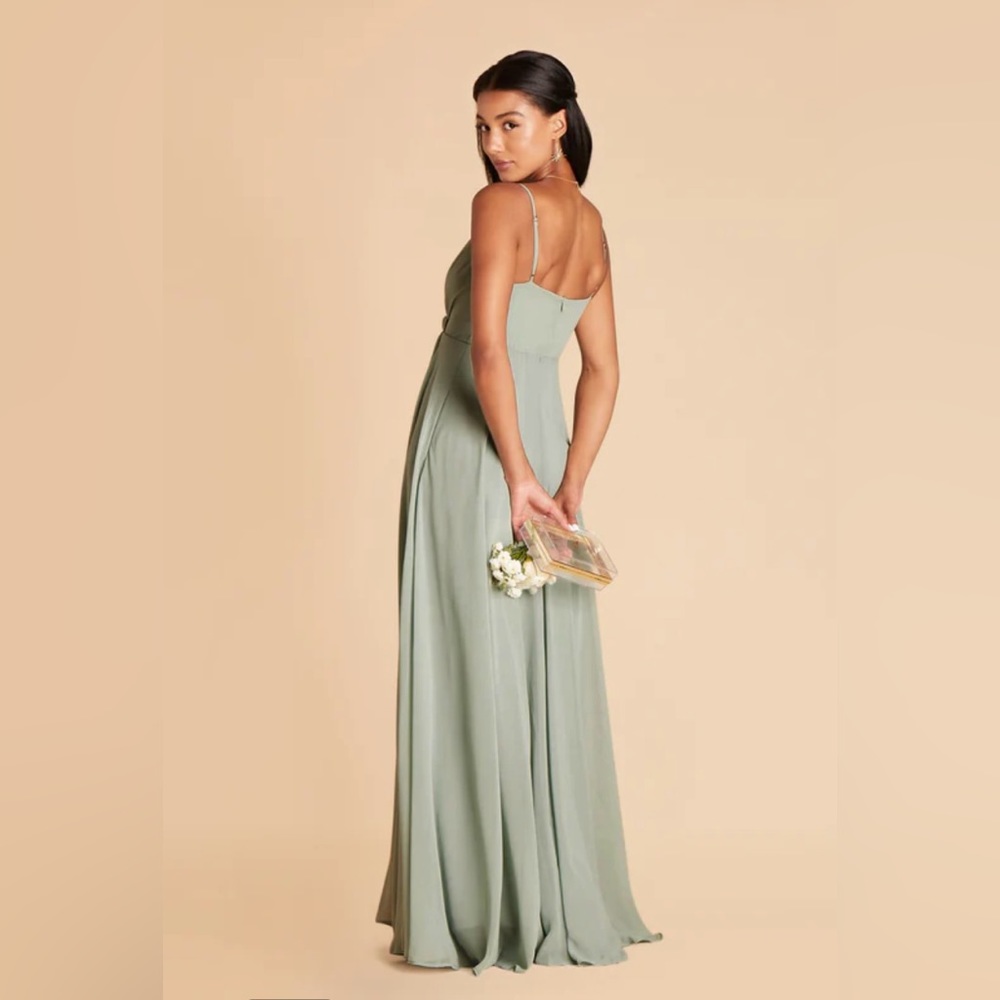 CHIFFON SAGE Birdy Gray bridesmaids dress